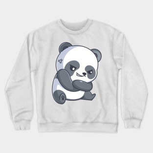 Cute panda angry cartoon Crewneck Sweatshirt